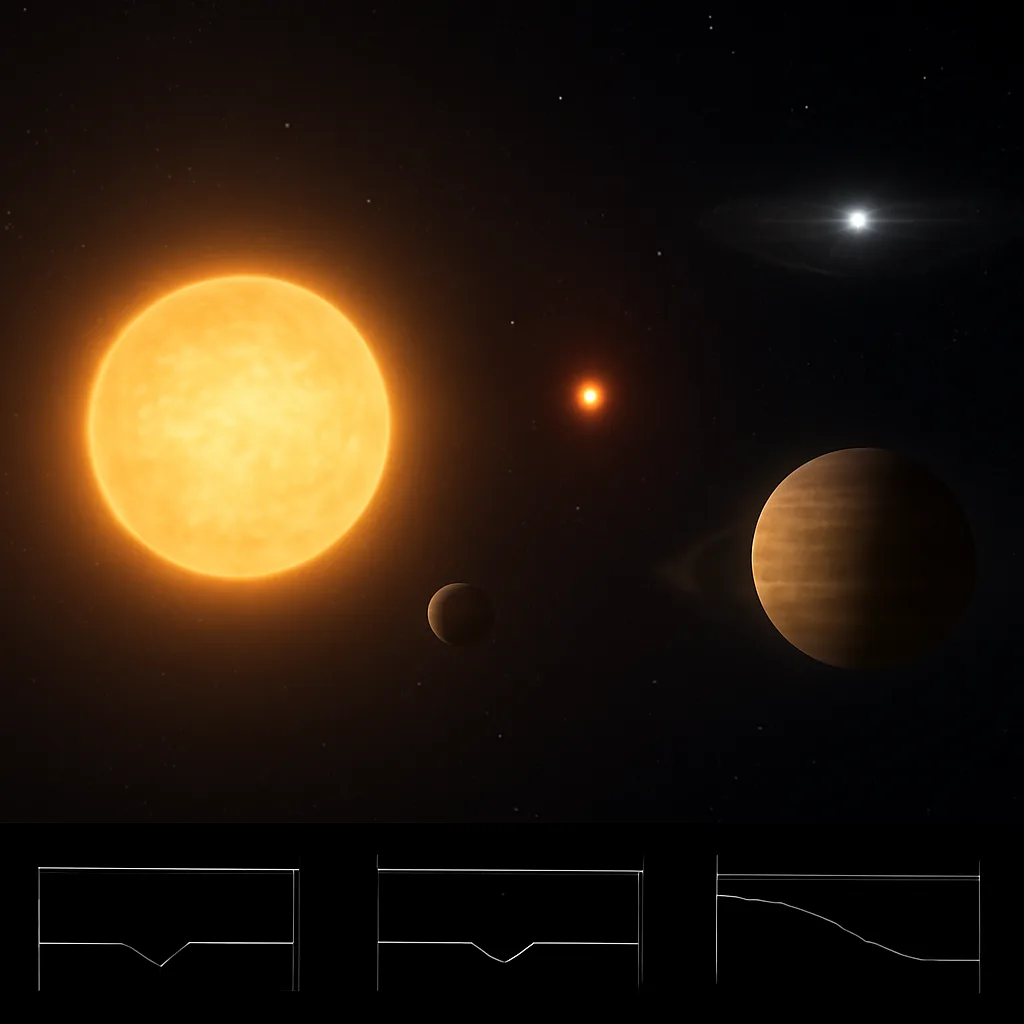 Artist-style composite showing a generic star field with several stylized exoplanets of varying sizes and orbital distances around different stars; no identifiable real faces or logos.